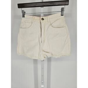 Vintage RIO by Stephen Mardon Womens Sz 7 High Waist Denim Shorts White Cutoff